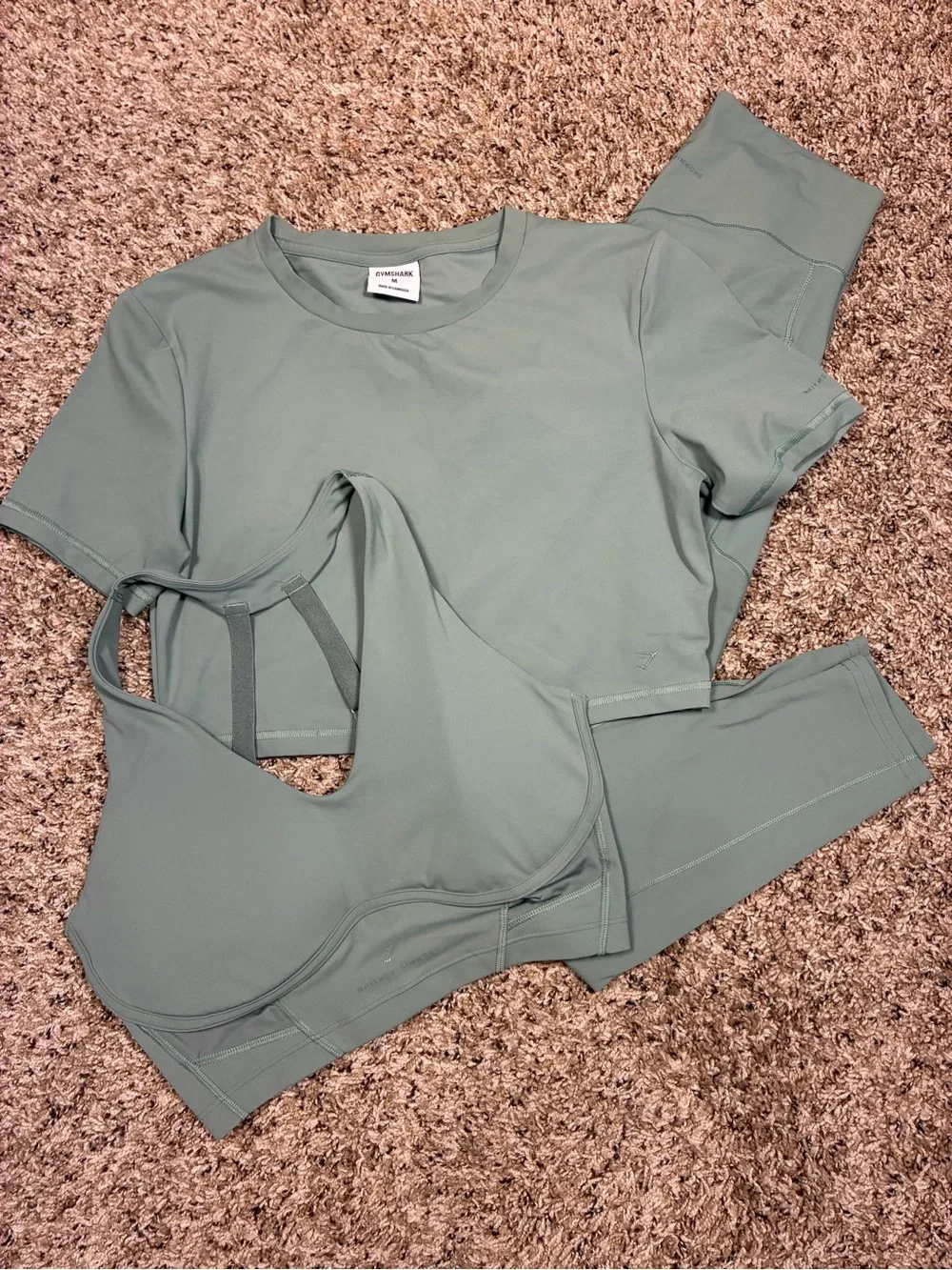 Gymshark x Whitney Simmons 3 Piece Matching Workout Set Crop Top Bra Leggings